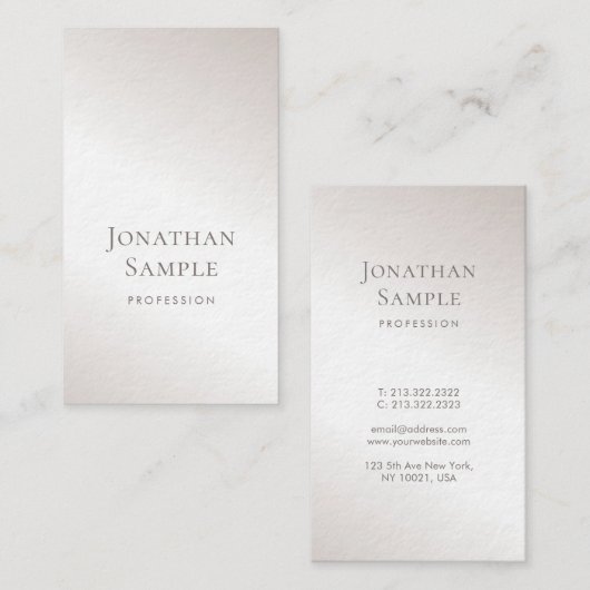 Uitstekend elvormend minimalistisch design Moderne Visitekaartje (Voorkant / Achterkant)