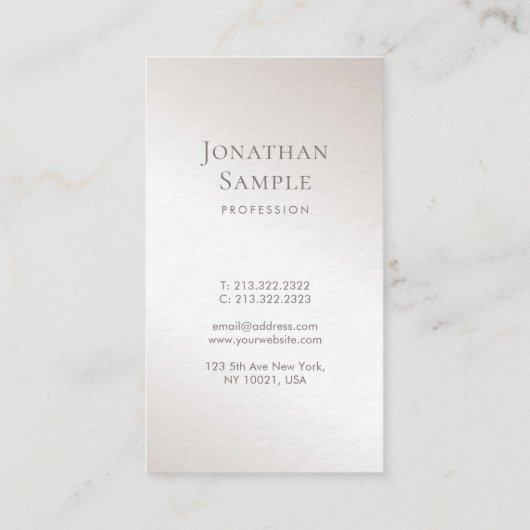 Uitstekend elvormend minimalistisch design Moderne Visitekaartje (Achterkant)