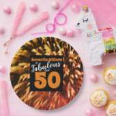 Uitstekend en 50 Groovy Vuurwerk Sinaasappel Papieren Bordje (Feest)