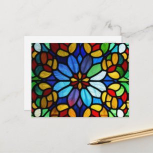 Uitstekend Floral Glas in lood Elegance Briefkaart