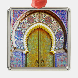 Uitstekend gedetailleerde Marokkaanse patroondeur Metalen Ornament