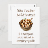 Uitstekend gekookte aardappelen citaat Briefkaart (Voorkant / Achterkant)