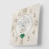Uitstekend gepersonaliseerde 20e Jubileum cadeaus, Vierkante Klok (Hoek)