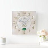 Uitstekend gepersonaliseerde 20e Jubileum cadeaus, Vierkante Klok (Huis)