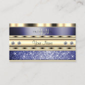 Uitstekend Glitter Monogram met gouden blauwe mous Visitekaartje (Voorkant)