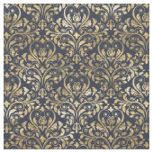 Uitstekend goud op Black Damask Pattern Stof (Close Up)