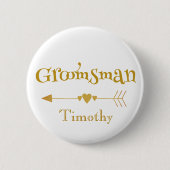 Uitstekend Groomsman Ronde Button 5,7 Cm (Voorkant)