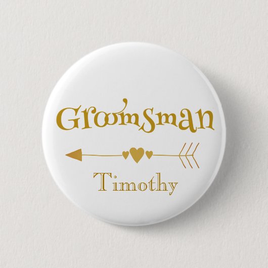 Uitstekend Groomsman Ronde Button 5,7 Cm (Voorkant)