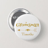 Uitstekend Groomsman Ronde Button 5,7 Cm (Voorkant /achterkant)