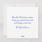 Uitstekend jaar Elegant Blue Kerstmis Feestdagenkaart (Achterkant)