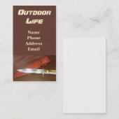 Uitstekend jachtmes met Hoesje van leder Visitekaartje (Voorkant / Achterkant)