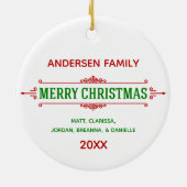 Uitstekend kerstfeestdag, persoonlijk Ornament (Achterkant)