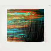 *~* Uitstekend kunstzwart Abstract blauw Sinaasapp Wandkleed (Voorkant (horizontaal))