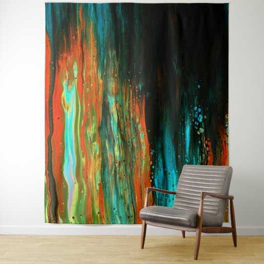 *~* Uitstekend kunstzwart Abstract blauw Sinaasapp Wandkleed (In situ)