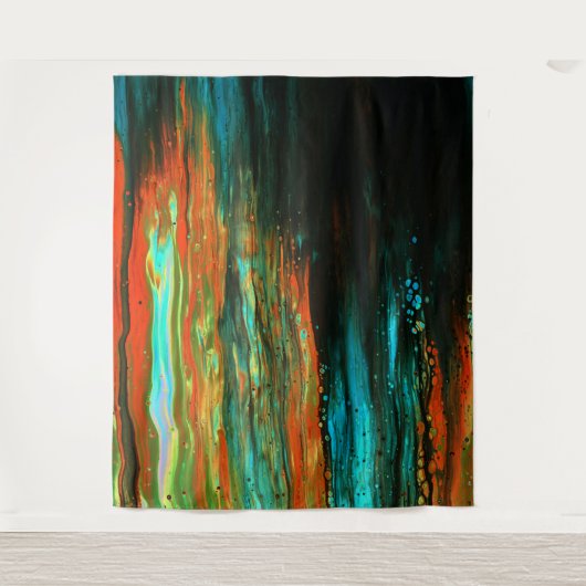 *~* Uitstekend kunstzwart Abstract blauw Sinaasapp Wandkleed (Voorkant)