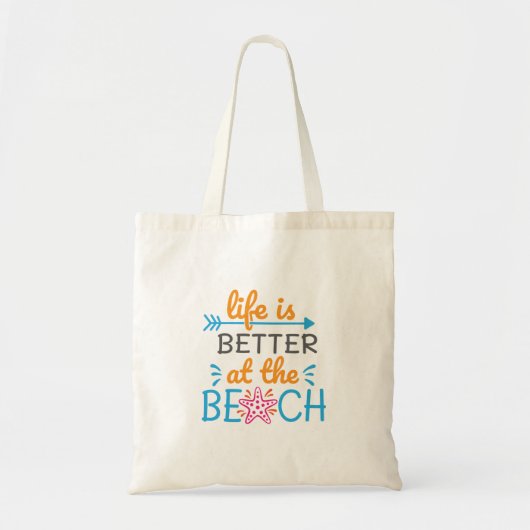 Uitstekend leven is beter in het strand tote bag (Voorkant)
