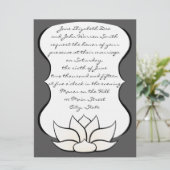 Uitstekend Lotus in Tin en Witte Uitnodiging (Staand voorkant)