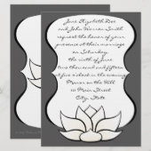 Uitstekend Lotus in Tin en Witte Uitnodiging (Voorkant / Achterkant)