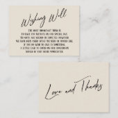 Uitstekend modern, eenvoudig handschrift informatiekaartje (Voorkant / Achterkant)