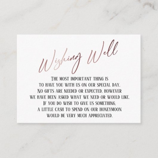 Uitstekend modern Roos Gold Handwriting Informatiekaartje (Voorkant)