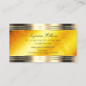 Uitstekend Oranje marmer en versierde gouden rande Visitekaartje (Achterkant)
