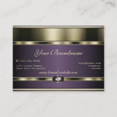 Uitstekend Paars en Chrome met Faux Diamonds Visitekaartje (Achterkant)