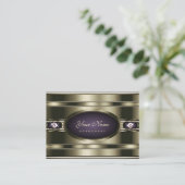 Uitstekend Paars en Chrome met Faux Diamonds Visitekaartje (Staand voorkant)
