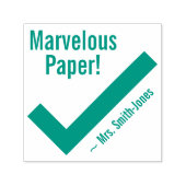 "Uitstekend papier!" + Aangepaste onderwijsnaam Zelfinktende Stempel (Design)