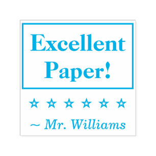 "Uitstekend papier!" Educator Rubber Stamp Zelfinktende Stempel