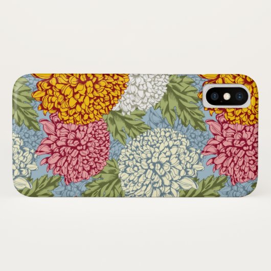 Uitstekend patroon met chrysanten Case-Mate iPhone case (Achterkant (horizontaal))