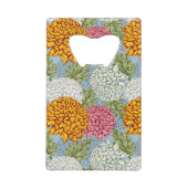 Uitstekend patroon met chrysanten creditkaart flessenopener (Achterkant)