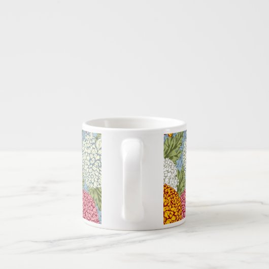 Uitstekend patroon met chrysanten espresso kop (Achterkant)