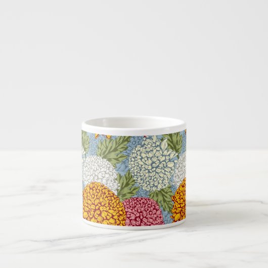 Uitstekend patroon met chrysanten espresso kop (Voorkant)