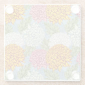 Uitstekend patroon met chrysanten glazen onderzetter (Achterkant)