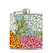 Uitstekend patroon met chrysanten heupfles (Voorkant)