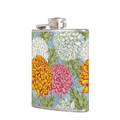 Uitstekend patroon met chrysanten heupfles (Links)