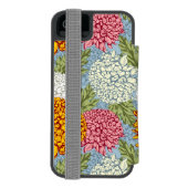 Uitstekend patroon met chrysanten incipio iPhone portemonnee hoesje (Agenda Achterkant)