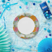 Uitstekend patroon met chrysanten papieren bordje (Feest)