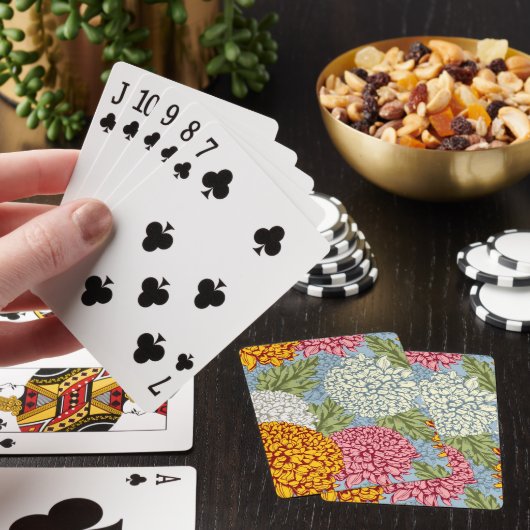 Uitstekend patroon met chrysanten pokerkaarten (Insitu)