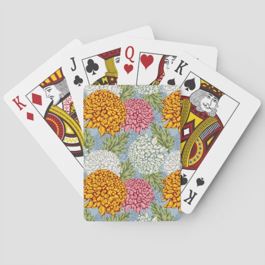 Uitstekend patroon met chrysanten pokerkaarten (Achterkant)
