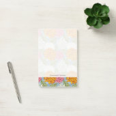 Uitstekend patroon met chrysanten post-it® notes (Kantoor)
