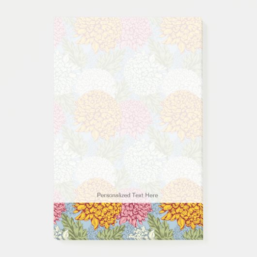 Uitstekend patroon met chrysanten post-it® notes (Voorkant)