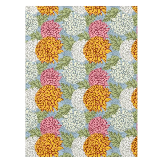 Uitstekend patroon met chrysanten tafelkleed (Voorkant)