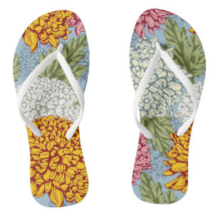Uitstekend patroon met chrysanten teenslippers