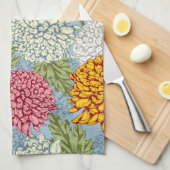 Uitstekend patroon met chrysanten theedoek (Quarter Fold)