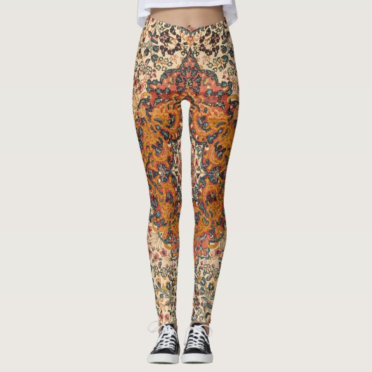 Uitstekend  Perzisch tapijtpatroon Leggings (Voorkant)