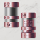 Uitstekend Roos Goud en Glazen Bin met Monogram Visitekaartje (Voorkant / Achterkant)