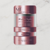 Uitstekend Roos Goud en Glazen Bin met Monogram Visitekaartje (Achterkant)