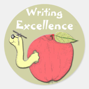Uitstekend schrijven ronde sticker