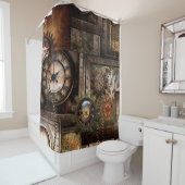 Uitstekend steampunkontwerp douchegordijn (In situ)